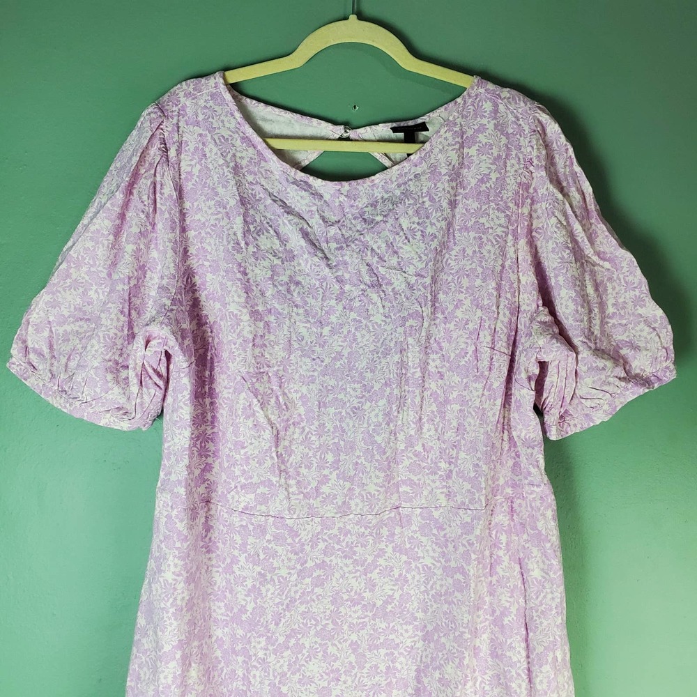 Who What Wear Womens Purple Ditsy Floral Orchid Bouquet Midi Dress Prairie - Picture 5 of 10